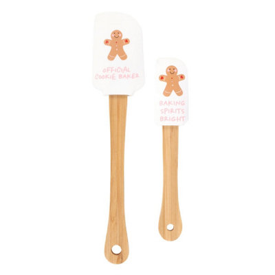 Something Different Silicone Gingerbread Man Spatula Set (Pack of 2) White/Beige (One Size)