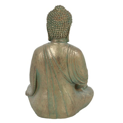 Something Different Sitting Garden Buddha Verdigris Statue Copper (38cm x 20cm x 24.5cm)