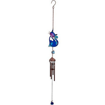 Something Different Slinky Cat Windchime Blue (One Size)