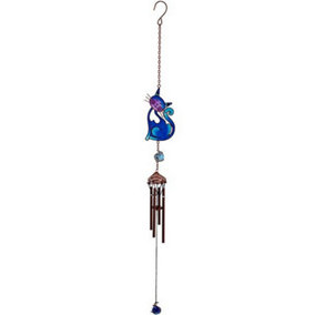 Something Different Slinky Cat Windchime Blue (One Size)