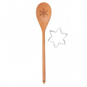 Something Different Snowflake Wooden Spoon Set Brown (One Size)