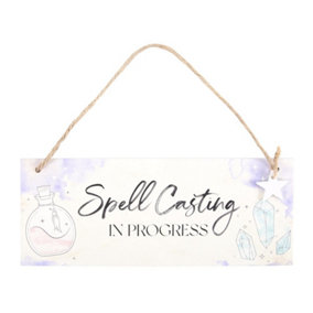 Something Different Spell Casting In Progress Hanging Sign White/Black (One Size)