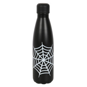 Something Different Spider Web Metal Water Bottle Black (One Size)
