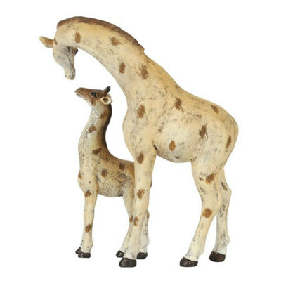 Something Different Stand Tall Giraffe Mother And Baby Ornament Cream/Brown (One Size)