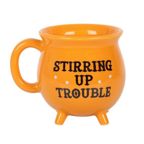 Something Different Stirring Up Trouble Cauldron Ceramic Mug Orange (One Size)