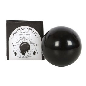 Something Different Stone Of Protection Obsidian Sphere Crystal Black (5cm x 5cm x 5cm)