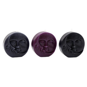 Something Different Sun & Moon Face Candle (Pack of 36) Purple/Black/Blue (One Size)