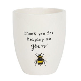 Something Different Thank You For Helping Me Grow Ceramic Plant Pot White (One Size)