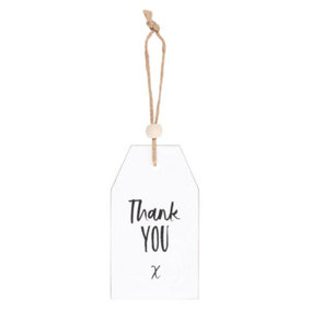 Something Different Thank You Hanging Sentiment Sign White (One Size)