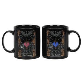 Something Different The Lovers Tarot Mug Set (Pack of 2) Black/Gold (One Size)
