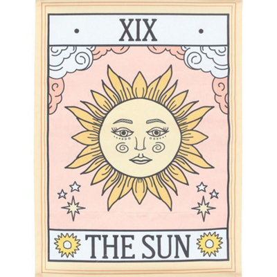 FYRN Poster vintage Tarot The Sun - Art mural - Rétro - Esthétique - Décoration de chambre ou de bureau - 60 x 90 cm - Style sans cadre