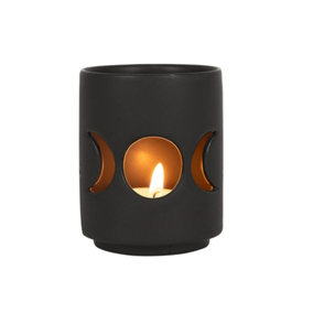 Something Different Triple Moon Cut Out Candle Holder Black (One Size)