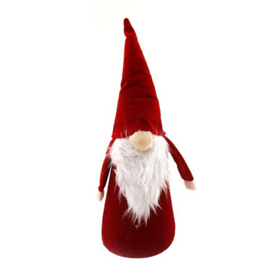 Something Different Velvet Gonk Christmas Decoration Red/White (38cm x 11.5cm x 11.5cm)