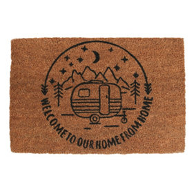 Something Different Welcome To Our Home From Home Caravan Door Mat Natural (One Size)