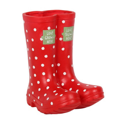 Something Different Wellington Boots Plant Pot Red/White (One Size)