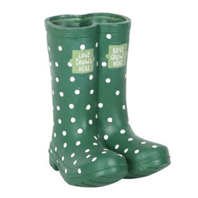 Something Different Wellington Boots Planter Dark Green (One Size)