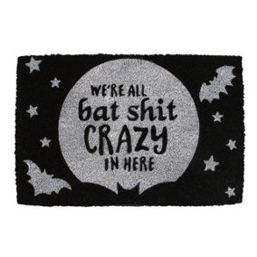 Something Different Were All Bat Crazy In Here Door Mat Black/Grey (One Size)
