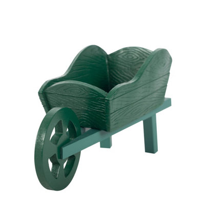 Something Different Wheelbarrow Resin Planter Green (One Size)