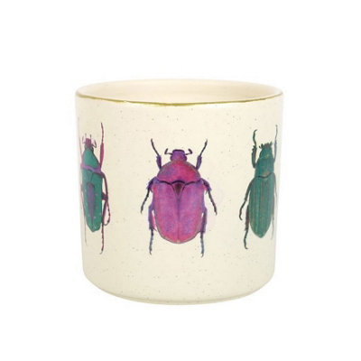 Something Different Whimsical Beetles Plant Pot Off White (One Size)