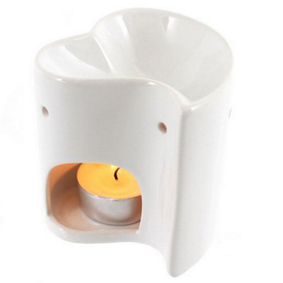 Something Different White Heart Ceramic Oil Burner Multicolour (One Size) Price Comparisons | Compare The Build
