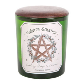 Something Different Winter Solstice Cranberry, Orange & Cinnamon Scented Candle Green/White (One Size)