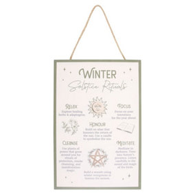 Something Different Winter Solstice Rituals MDF Hanging Sign White/Pink (One Size)
