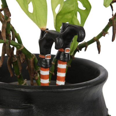 Something Different Witch Leg Garden Ornament Set Black/Brown/White (One Size)