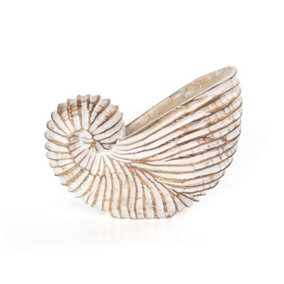 Something Different Wood Shell Ornament White/Gold (One Size)