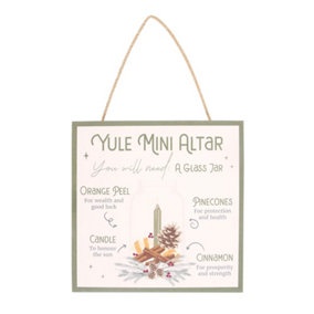 Something Different Yule Altar MDF Hanging Sign Pink/Grey (One Size)