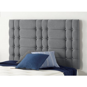 Somnior  2FT6 Bliss Small Single 32 inches Plush Charcoal Headboard With Wooden Struts