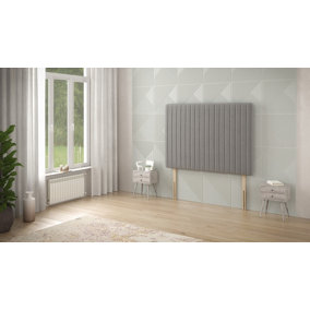 Somnior  2FT6 Eleanor Small Single 32 inches Grey Linen Headboard With Wooden Struts