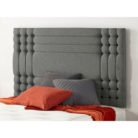 Somnior  2FT6 Flexby Small Single 32 inches Grey Linen Headboard With Wooden Struts