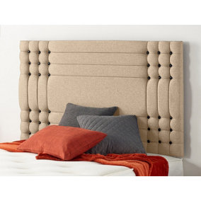 Somnior  2FT6 Flexby Small Single 32 inches Plush Beige Headboard With Wooden Struts