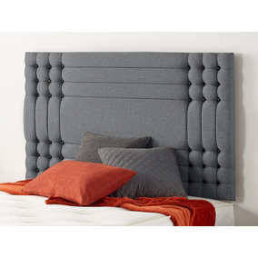 Somnior  2FT6 Flexby Small Single 32 inches Plush Charcoal Headboard With Wooden Struts