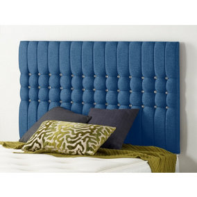 Somnior  2FT6 Galaxy Small Single 32 inches Plush Navy Headboard With Wooden Struts