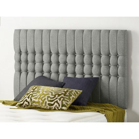 Somnior  2FT6 Galaxy Small Single 32 inches Silver Linen Headboard With Wooden Struts