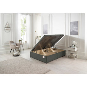 Somnior 2FT6 Millbank Ottoman Bed-Side Opening-Charcoal Linen