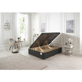 Somnior 2FT6 Millbank Ottoman Bed-Side Opening-Tweed Charcoal