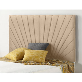 Somnior  2FT6 Platinum Small Single 32 inches Plush Beige Headboard With Wooden Struts