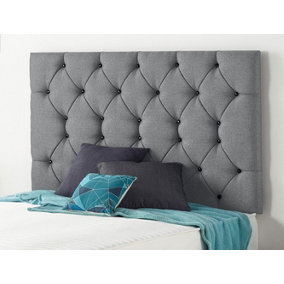 Somnior  2FT6 Premier Small Single 32 inches Plush Charcoal Headboard With Wooden Struts