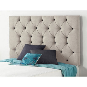 Somnior  2FT6 Premier Small Single 32 inches Plush Silver Headboard With Wooden Struts