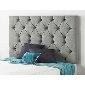 Somnior  2FT6 Premier Small Single 32 inches Tweed Grey Headboard With Wooden Struts