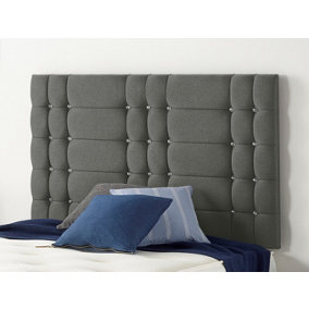 Somnior  3FT Bliss Single 32 inches Grey Linen Headboard With Wooden Struts