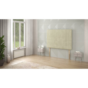 Somnior  3FT Eleanor Single 32 inches Plush Ivory Headboard With Wooden Struts