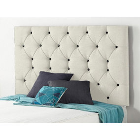 Somnior  3FT Premier Single 32 inches Plush Ivory Headboard With Wooden Struts