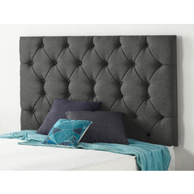 Somnior  3FT Premier Single 32 inches Tweed Charcoal Headboard With Wooden Struts
