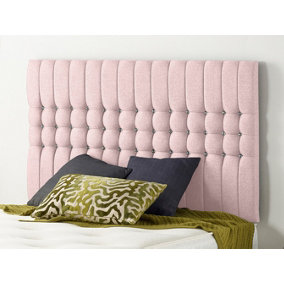 Somnior  4FT Galaxy Small Double 32 inches Plush Pink Headboard With Wooden Struts