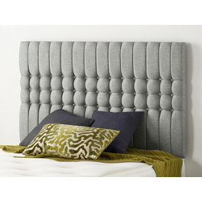 Somnior  4FT Galaxy Small Double 32 inches Tweed Grey Headboard With Wooden Struts