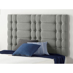 Somnior  4FT6 Bliss Double 32 inches Tweed Grey Headboard With Wooden Struts