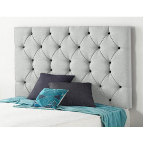 Somnior  4FT6 Premier Double 32 inches Sage Linen Headboard With Wooden Struts
